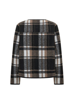 Soya ConceptSoya Concept Vocal 1 Fleece Jacket Check BlackCoats & JacketsCheck Black - Blue Water Clothing