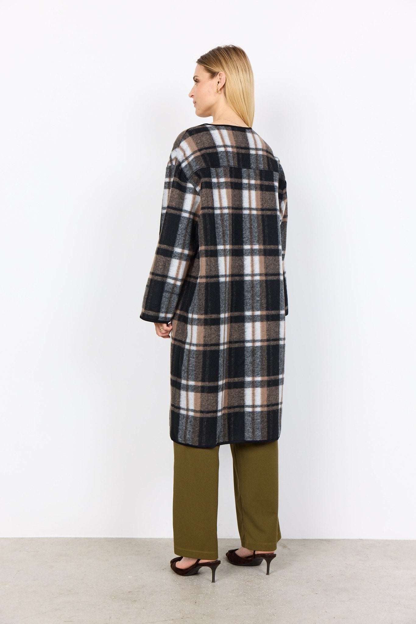 Soya ConceptSoya Concept Vocal 2 Fleece Coat Check BlackCoats & JacketsCheck Black - Blue Water Clothing