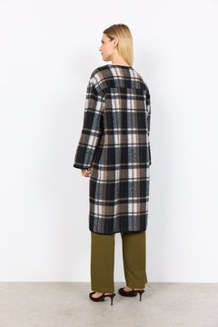 Soya ConceptSoya Concept Vocal 2 Fleece Coat Check BlackCoats & JacketsCheck Black - Blue Water Clothing