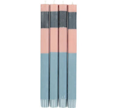 Striped Gull, Gunmetal Grey & Old Rose Dinner Candles - Blue Water Clothing
