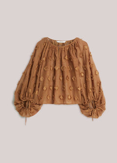 Summum WomanSummum Woman 3D Puff Sleeve TopTopsCinnamon - Blue Water Clothing