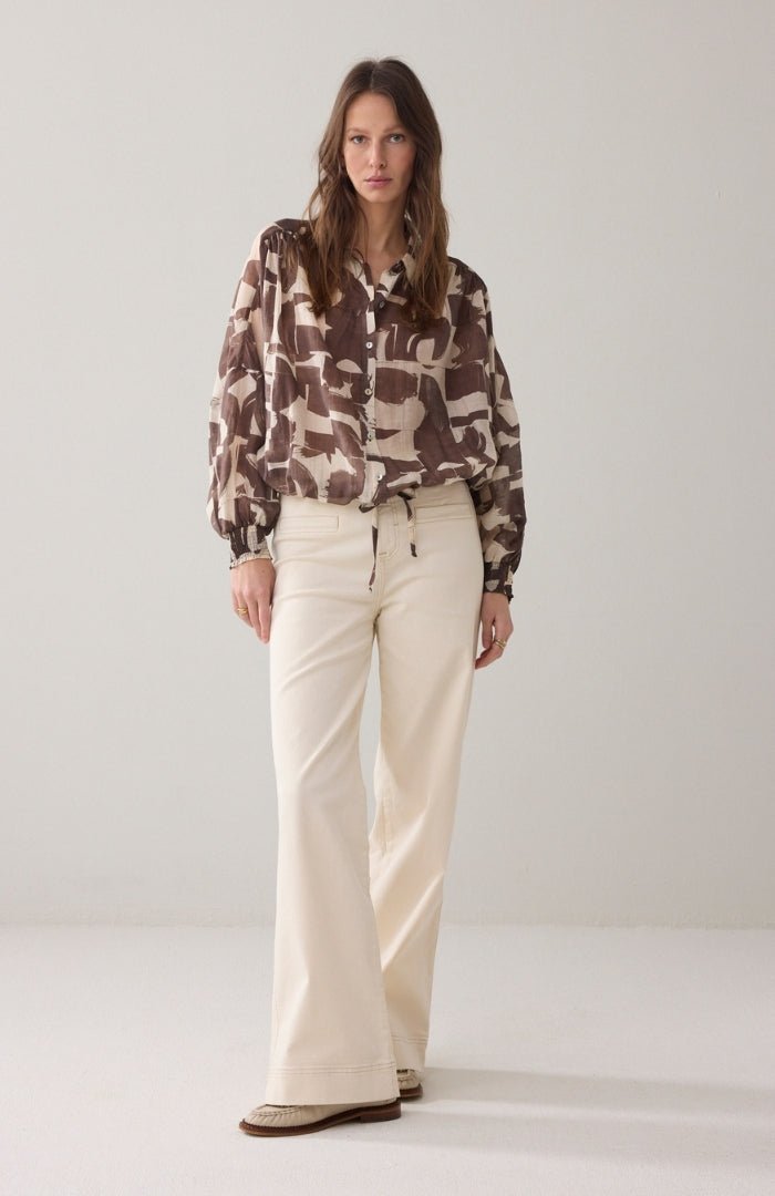 Summum WomanSummum Woman Graphic Print BlouseTopsCoffee - Blue Water Clothing