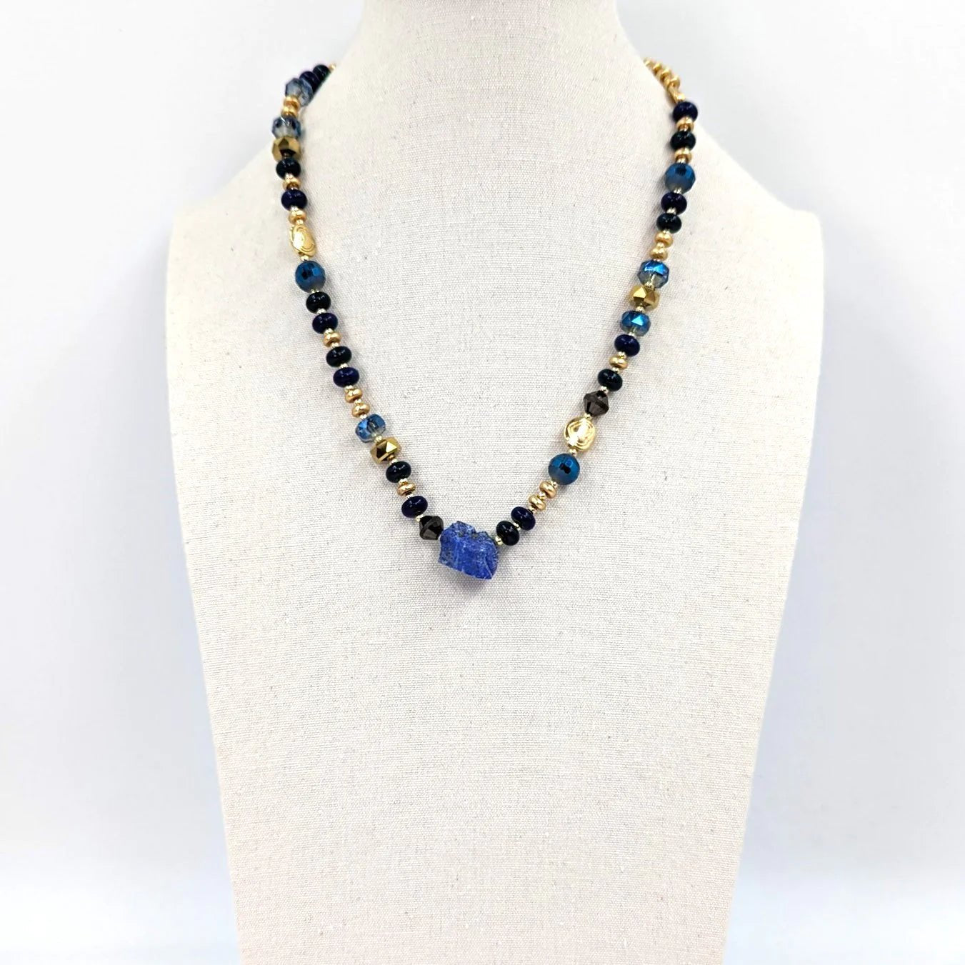 Tempest DesignsShort Beaded Necklace With Golden SpacersJewellery - Blue Water Clothing