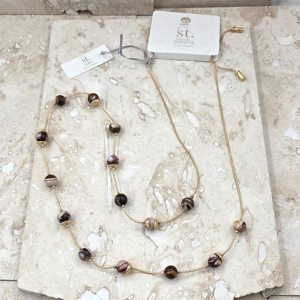 Tempest DesignsTempest Designs Long necklace with picture jasper beadsAccessories - Blue Water Clothing