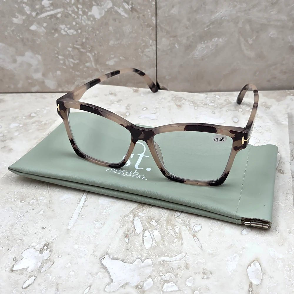 Tempest DesignsTempest Designs Nude Tortoiseshell Semi Cats Eye Reading GlassesAccessories - Blue Water Clothing