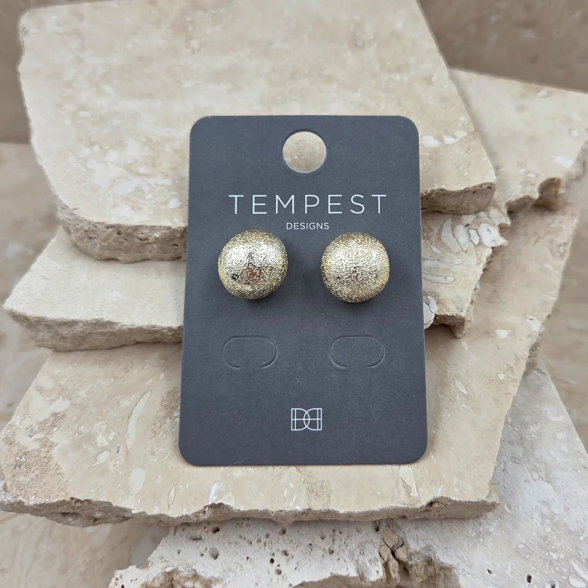 Tempest DesignsTempest Designs Textured sparkle dome shaped earringsAccessories - Blue Water Clothing