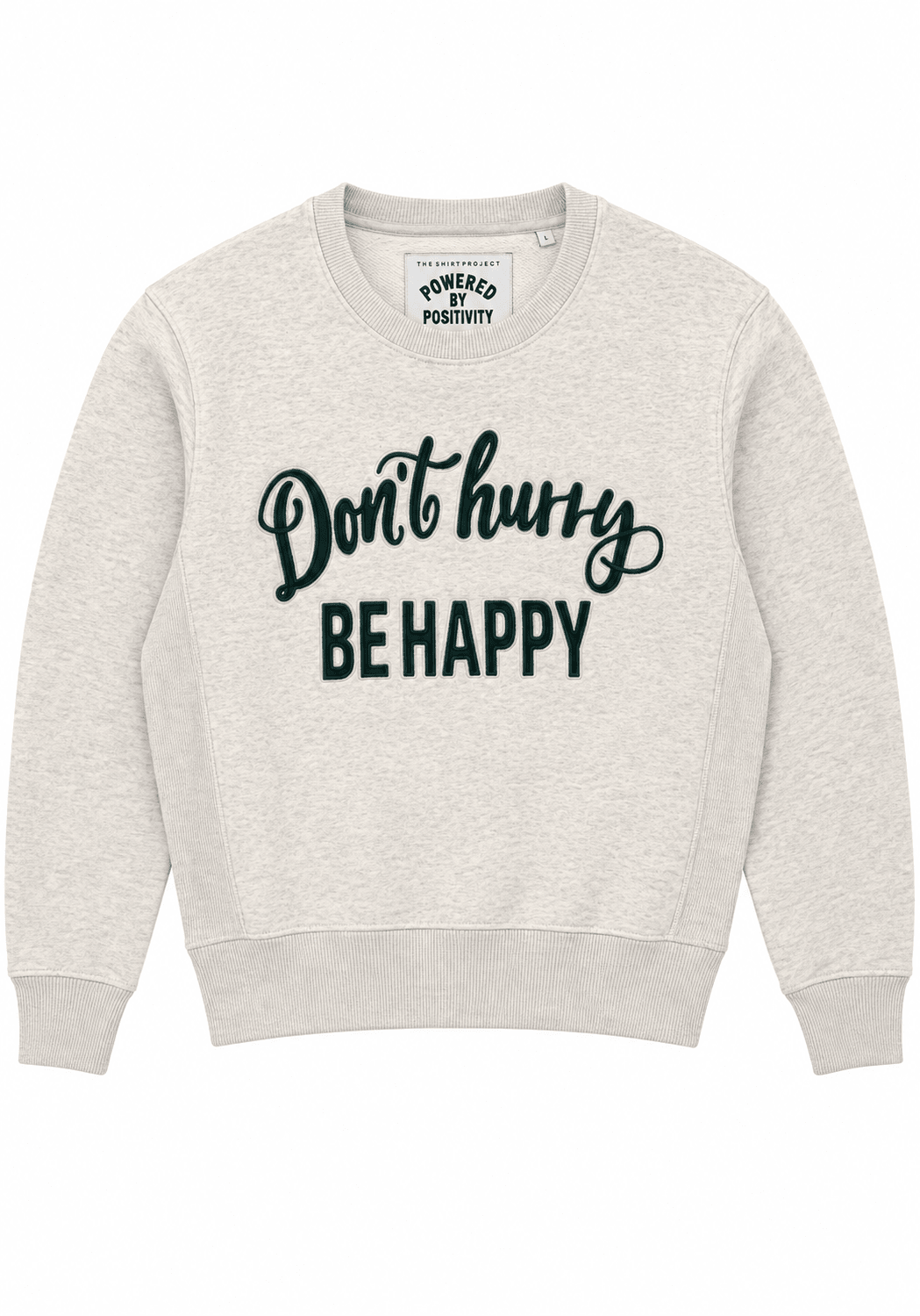 The Shirt Project Be Happy Sweater 51992Silver Melange - Blue Water Clothing
