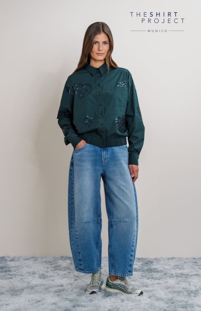 The Shirt Project Blouse 51927Pine Green - Blue Water Clothing