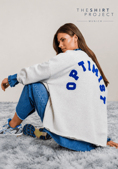 The Shirt Project Cropped Optimist Sweatshirt 51881Silver Melange - Blue Water Clothing