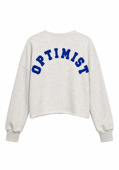 The Shirt Project Cropped Optimist Sweatshirt 51881Silver Melange - Blue Water Clothing