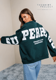 The Shirt Project Sweatshirt 51899Pine Green - Blue Water Clothing