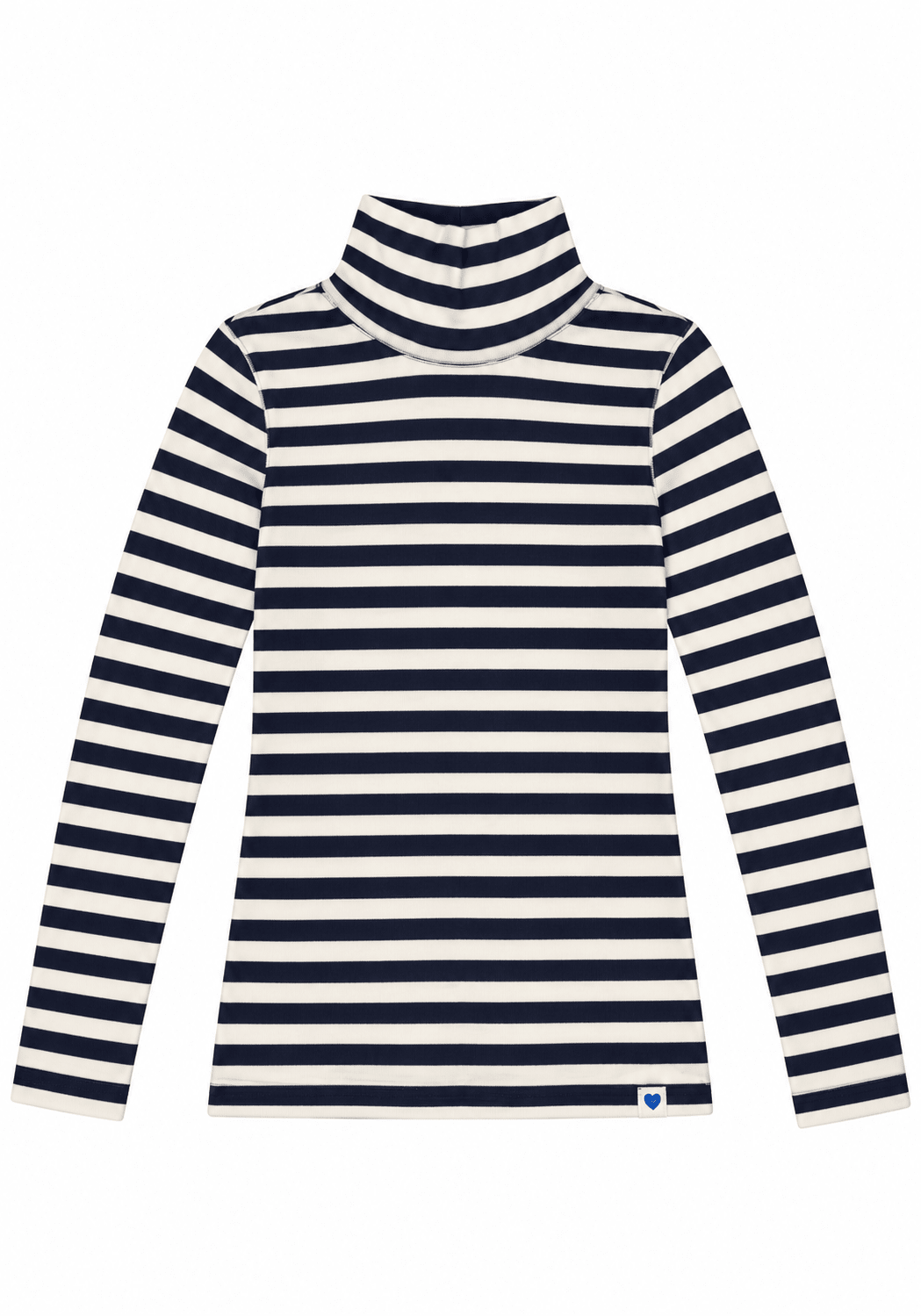 The Shirt Project Turtleneck Top 51928Ecru/Dark Blue - Blue Water Clothing