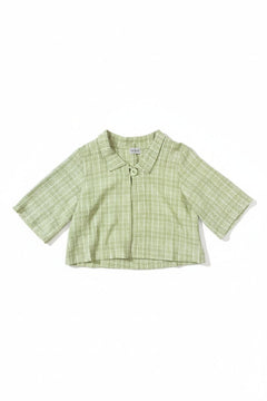 ThingThing Linen Check Jacket 7196ClothingBright Olive - Blue Water Clothing