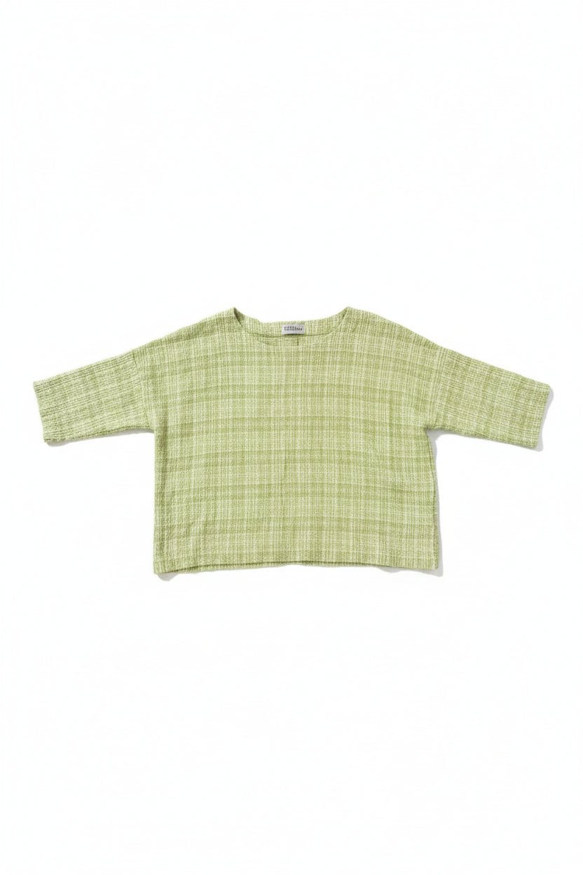 ThingThing Linen Check Top 7192ClothingBright Olive - Blue Water Clothing