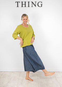 ThingThing Linen Top 7144ClothingBright Olive - Blue Water Clothing