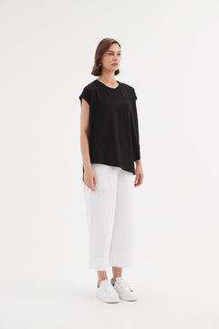 Tirelli Asymmetric Seam Tee Black - Blue Water Clothing