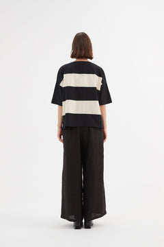 Tirelli Boxy Stripe Top Black/Cream - Blue Water Clothing