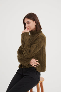 Tirelli Chunky Cable Oversized Knit - Blue Water Clothing