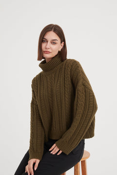 Tirelli Chunky Cable Oversized Knit - Blue Water Clothing