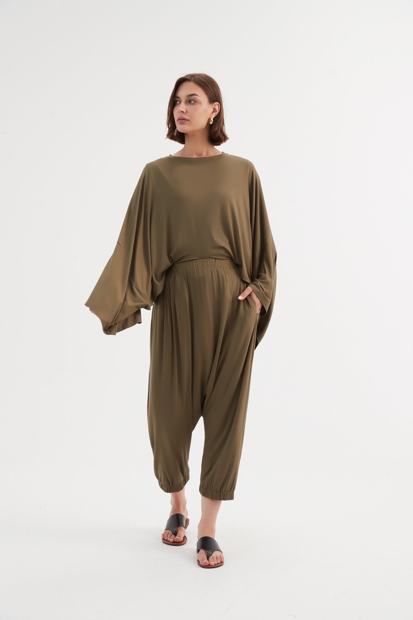 TirelliTirelli Drop Crotch Pant KhakiClothingKhaki - Blue Water Clothing