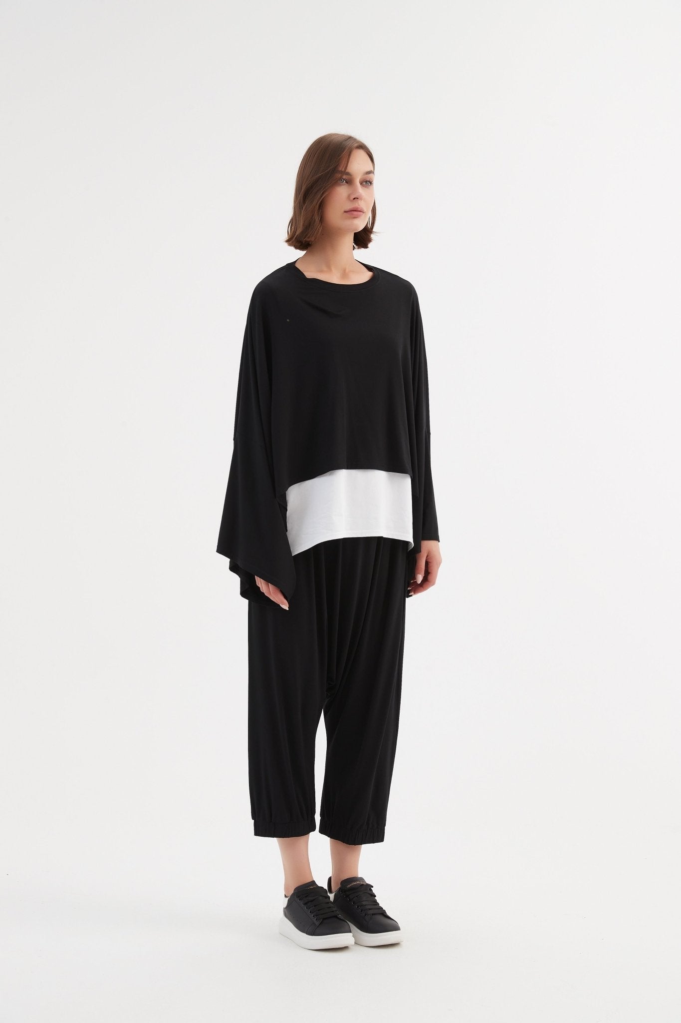 TirelliTirelli Jersey Oversized Layer Top BlacClothingBlack - Blue Water Clothing