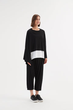 TirelliTirelli Jersey Oversized Layer Top BlacClothingBlack - Blue Water Clothing