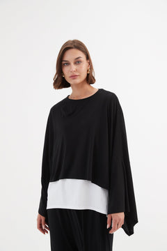 TirelliTirelli Jersey Oversized Layer Top BlacClothingBlack - Blue Water Clothing