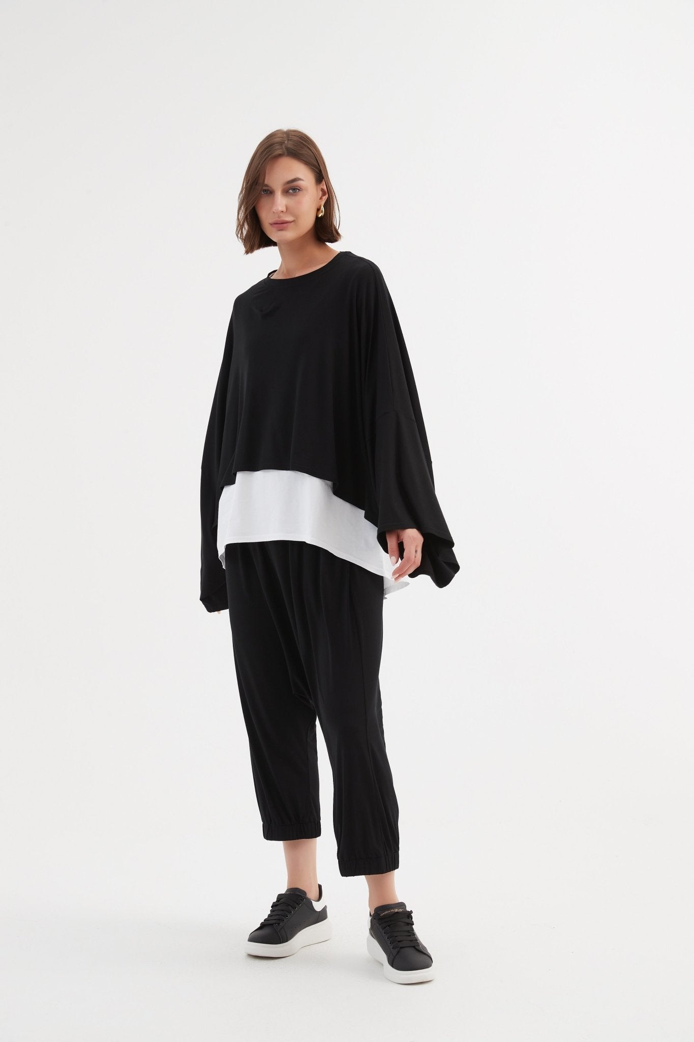 TirelliTirelli Jersey Oversized Layer Top BlacClothingBlack - Blue Water Clothing