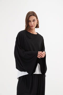 TirelliTirelli Jersey Oversized Layer Top BlacClothingBlack - Blue Water Clothing