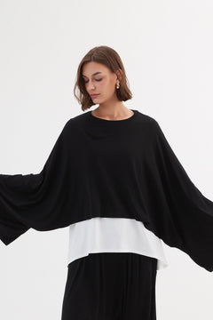 TirelliTirelli Jersey Oversized Layer Top BlacClothingBlack - Blue Water Clothing