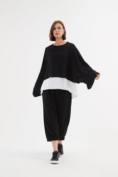 TirelliTirelli Jersey Oversized Layer Top BlacClothingBlack - Blue Water Clothing