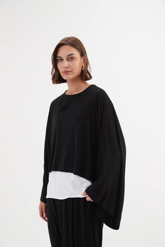 TirelliTirelli Jersey Oversized Layer Top BlacClothingBlack - Blue Water Clothing