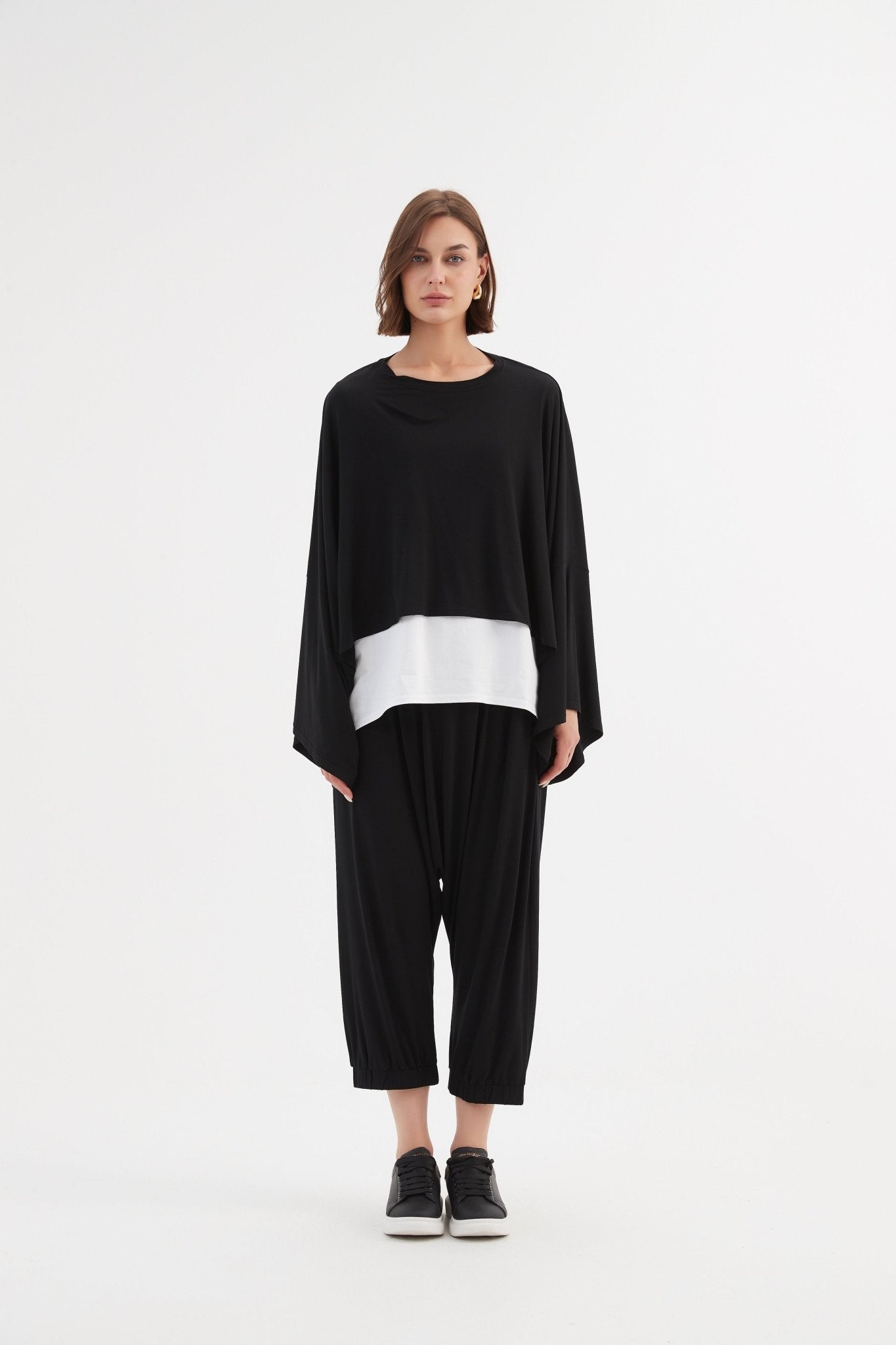TirelliTirelli Jersey Oversized Layer Top BlacClothingBlack - Blue Water Clothing