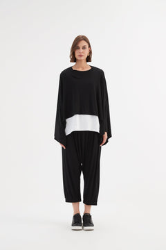 TirelliTirelli Jersey Oversized Layer Top BlacClothingBlack - Blue Water Clothing
