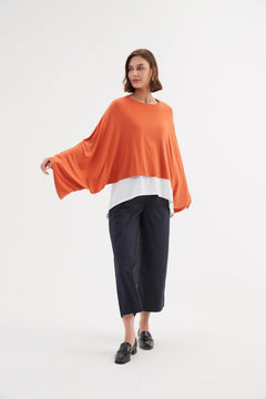 Tirelli Jersey Oversized Layer Top Burnt Orange - Blue Water Clothing