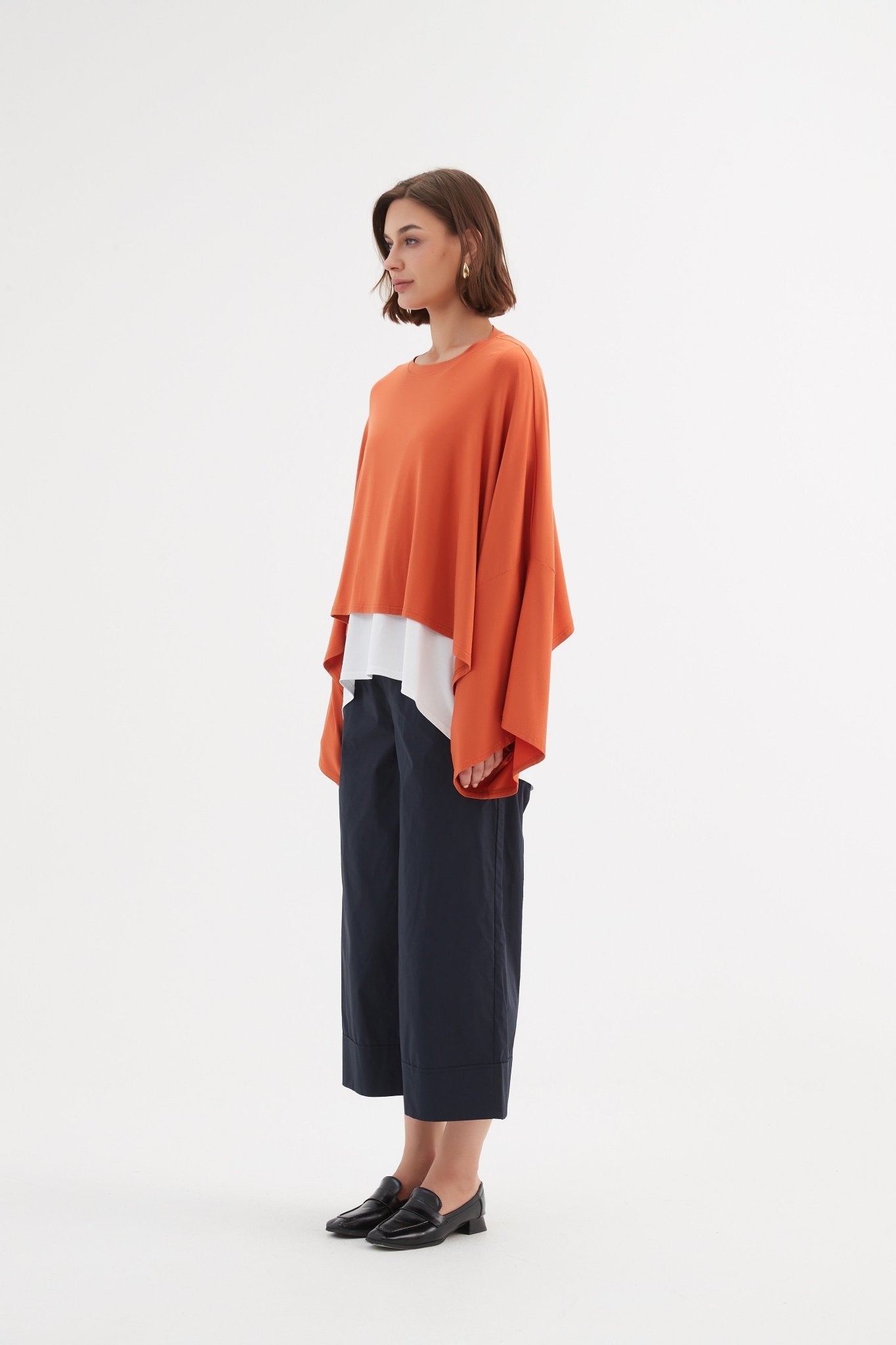 Tirelli Jersey Oversized Layer Top Burnt Orange - Blue Water Clothing
