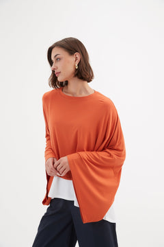 Tirelli Jersey Oversized Layer Top Burnt Orange - Blue Water Clothing
