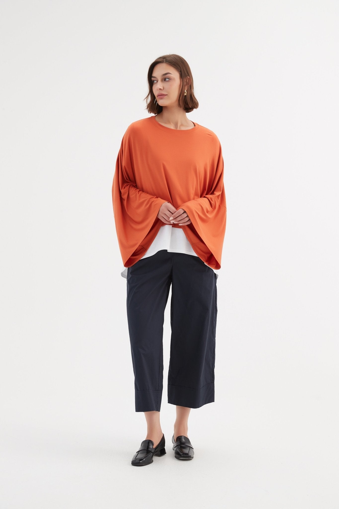 Tirelli Jersey Oversized Layer Top Burnt Orange - Blue Water Clothing