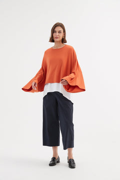 Tirelli Jersey Oversized Layer Top Burnt Orange - Blue Water Clothing