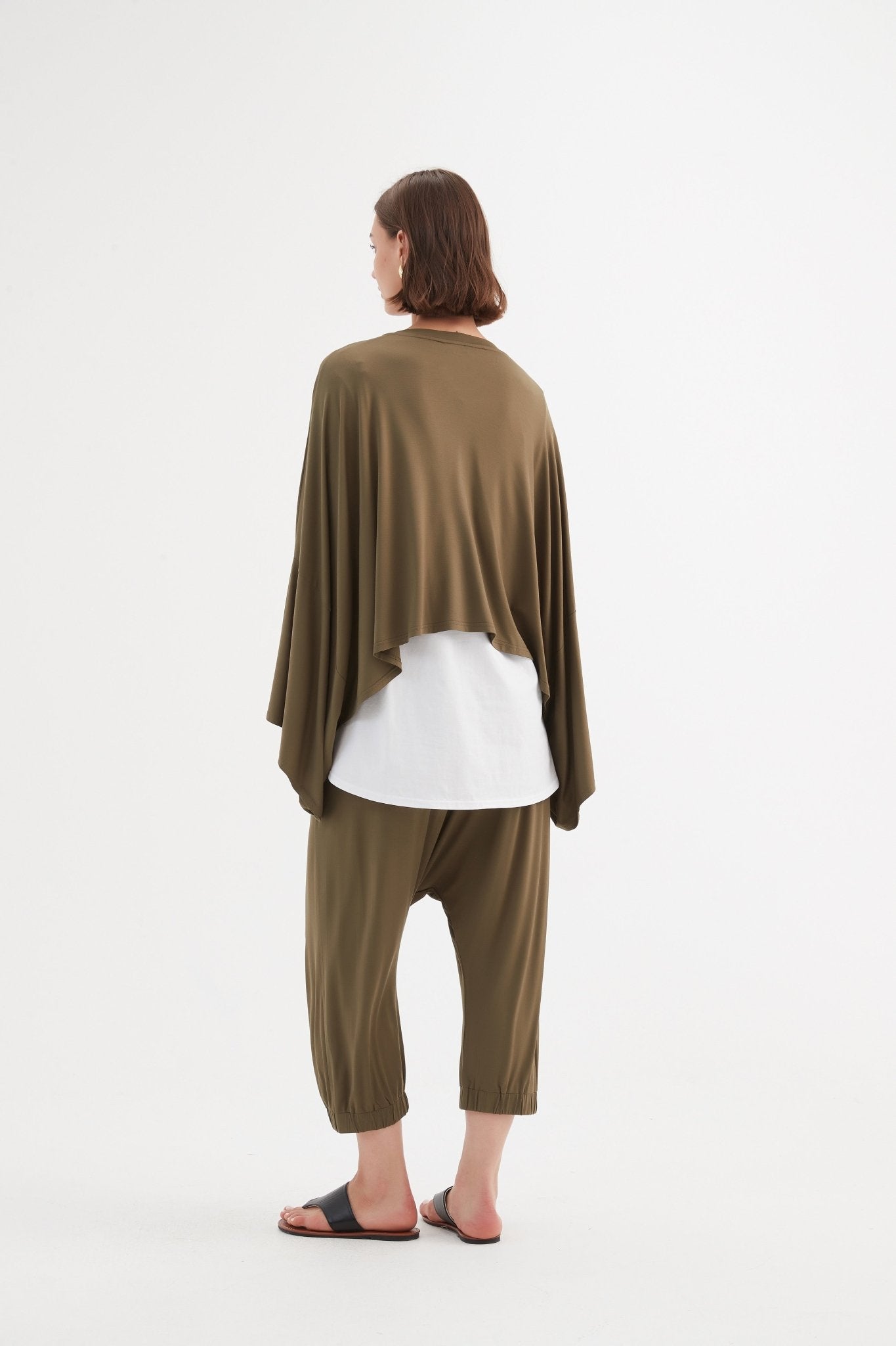 TirelliTirelli Jersey Oversized Layer Top KhakiClothingKhaki - Blue Water Clothing