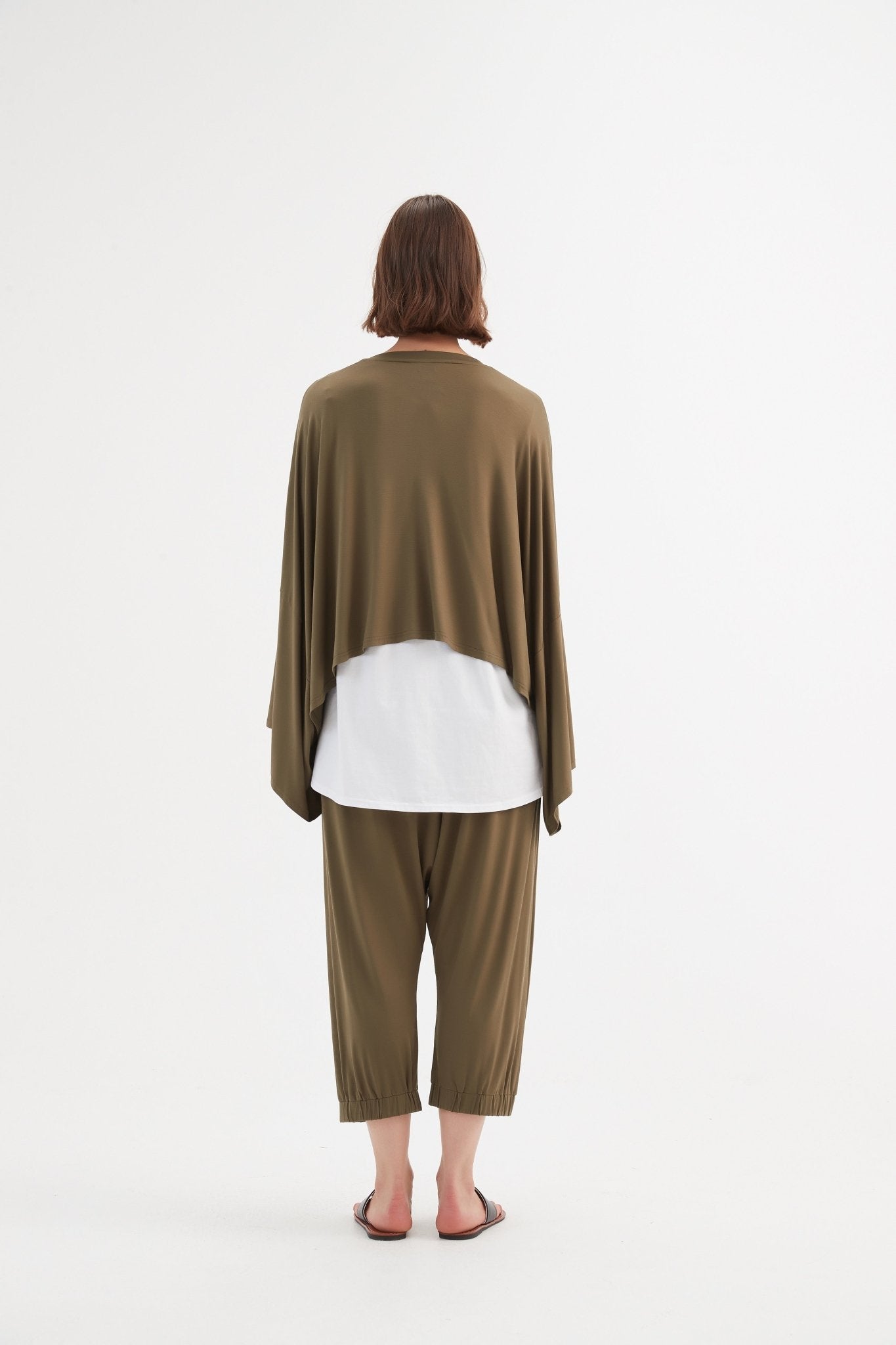 TirelliTirelli Jersey Oversized Layer Top KhakiClothingKhaki - Blue Water Clothing