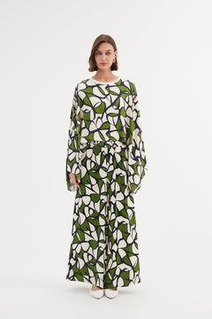 TirelliTirelli Oversized Print Layer Top Rayon Green Oasis PrintClothingGreen Oasis Print - Blue Water Clothing