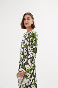 TirelliTirelli Oversized Print Layer Top Rayon Green Oasis PrintClothingGreen Oasis Print - Blue Water Clothing