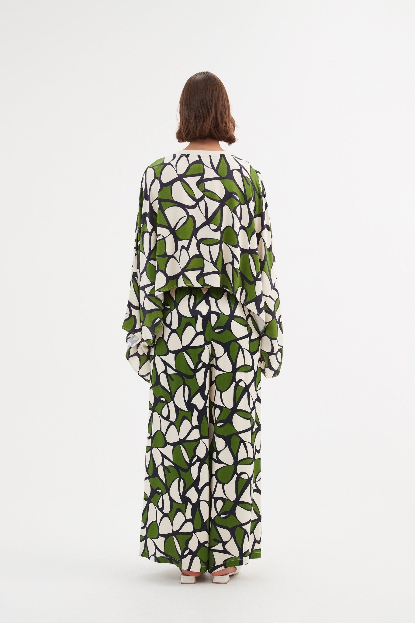 TirelliTirelli Oversized Print Layer Top Rayon Green Oasis PrintClothingGreen Oasis Print - Blue Water Clothing