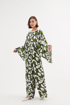 TirelliTirelli Oversized Print Layer Top Rayon Green Oasis PrintClothingGreen Oasis Print - Blue Water Clothing