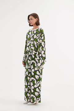 TirelliTirelli Oversized Print Layer Top Rayon Green Oasis PrintClothingGreen Oasis Print - Blue Water Clothing