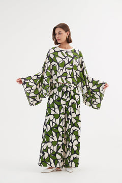 TirelliTirelli Oversized Print Layer Top Rayon Green Oasis PrintClothingGreen Oasis Print - Blue Water Clothing