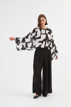 TirelliTirelli Oversized Print Layer Top BlackClothingBlack - Blue Water Clothing