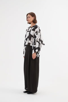 TirelliTirelli Oversized Print Layer Top BlackClothingBlack - Blue Water Clothing
