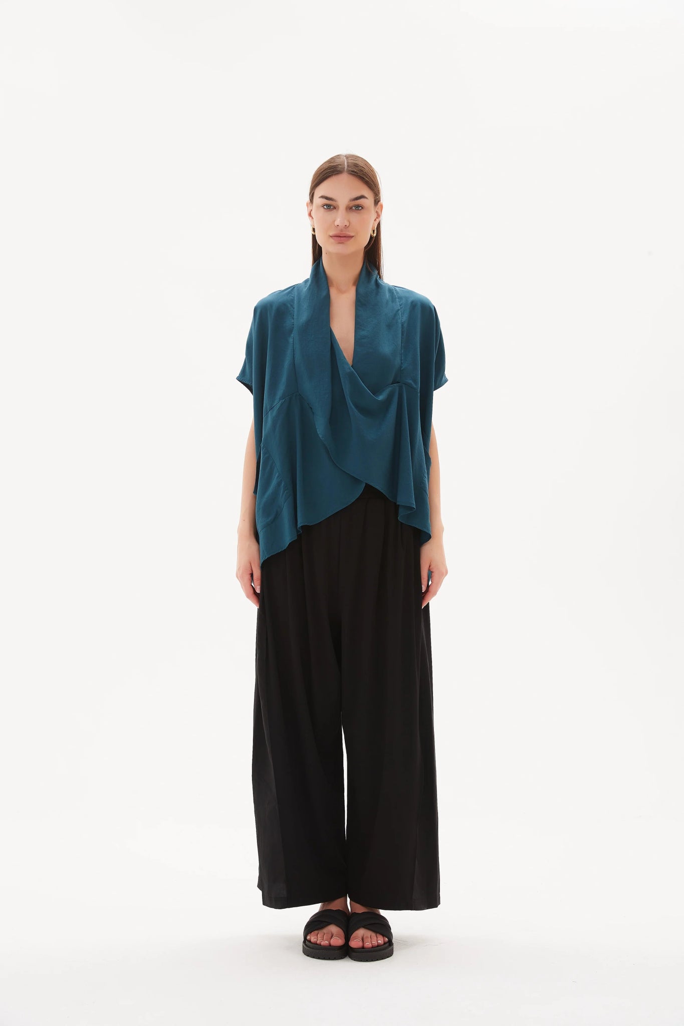 TirelliTirelli Wrap Front TopTopsSoft Teal - Blue Water Clothing